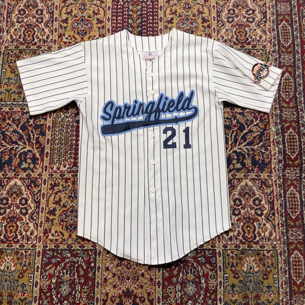 Teamwork Athletic Apparel Springfield 21 Johnson Pinstripe‎ Baseball Jersey